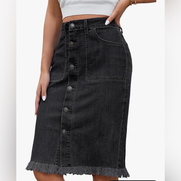 Dresses & Skirts - NWT Denim Button-Front Midi Skirt | High-Waisted Casual Chic | Size Large